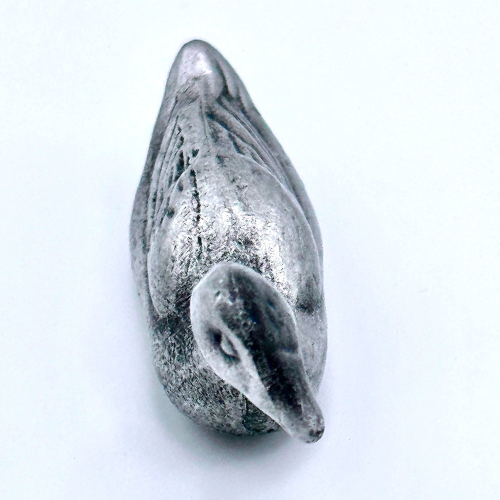 Vintage Miniature Pewter Duck Figurine Hand Cast Farmhouse Cottagecore Decor - Picture 3 of 6